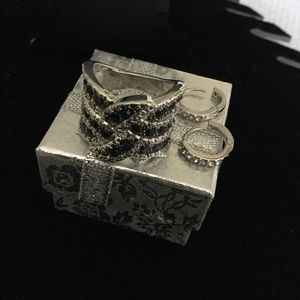 Sterling silver ring and earrings set